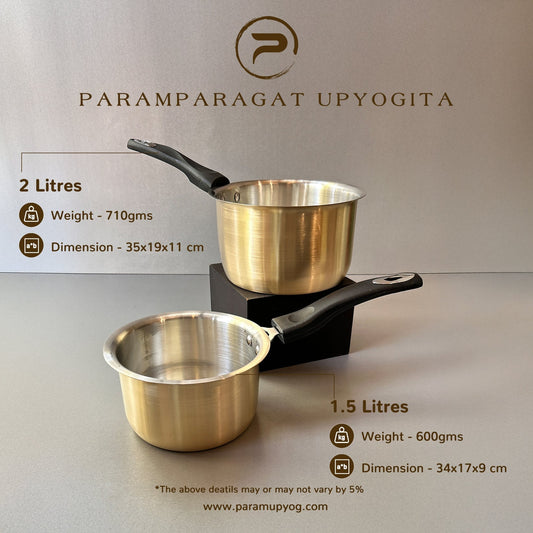 Paramparagat Upyogita Chaitanya Brass Saucepan 1.5 Liters