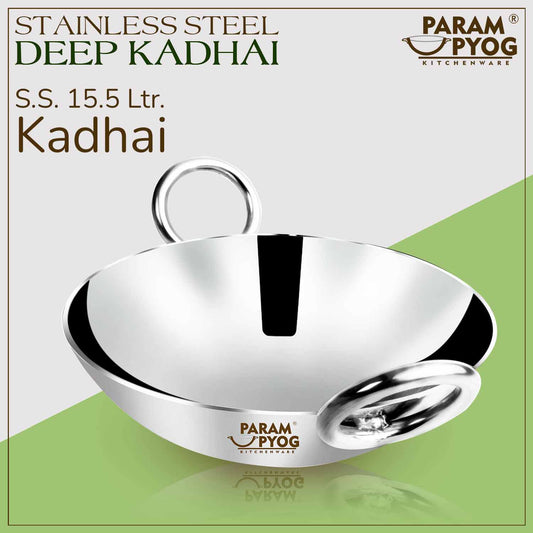 Stainless steel deep kadhai