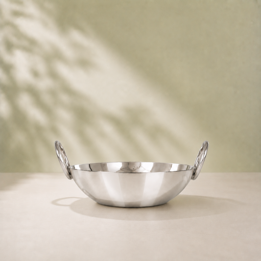 Stainless Steel Induction Deep Kadhai 2.25 Litres - 10"
