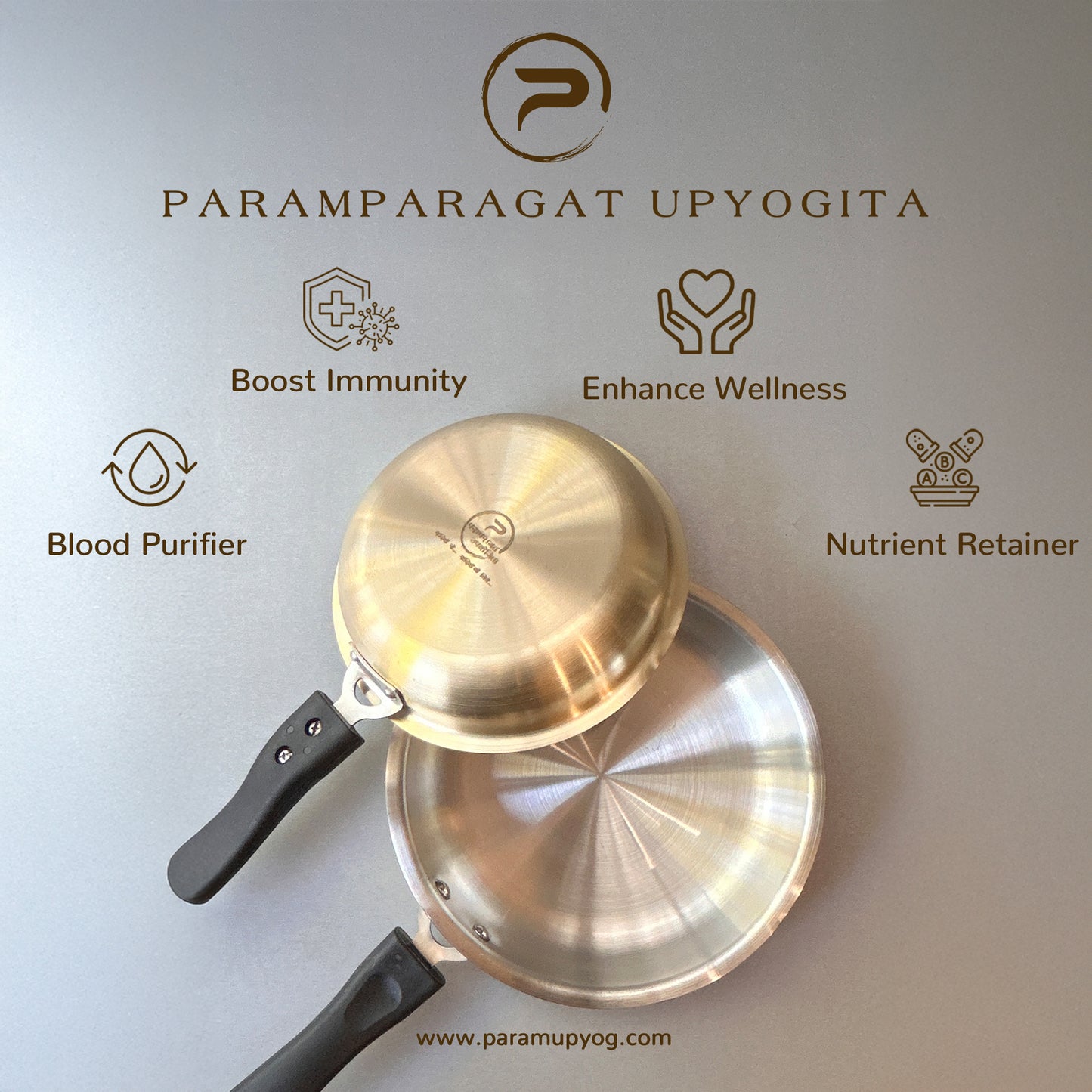 Paramparagat Upyogita Chaitanya Brass Frying Pan 1.5 Liters