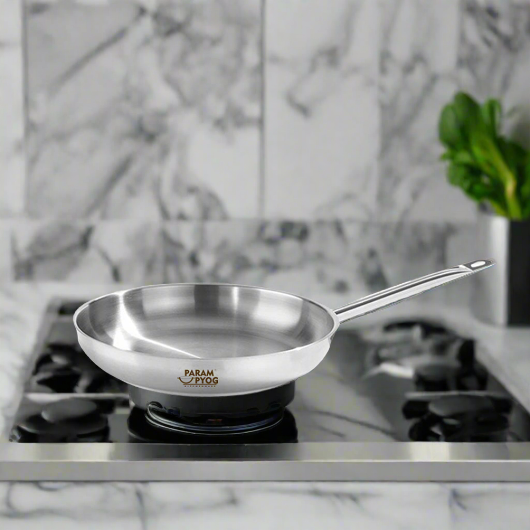 Param Upyog - 1 Liter SS Induction Frying Pan With Modern Handle