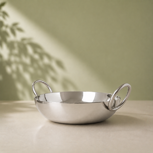 Param Upyog Stainless Steel Flat Bottom Kadhai 2 Liters