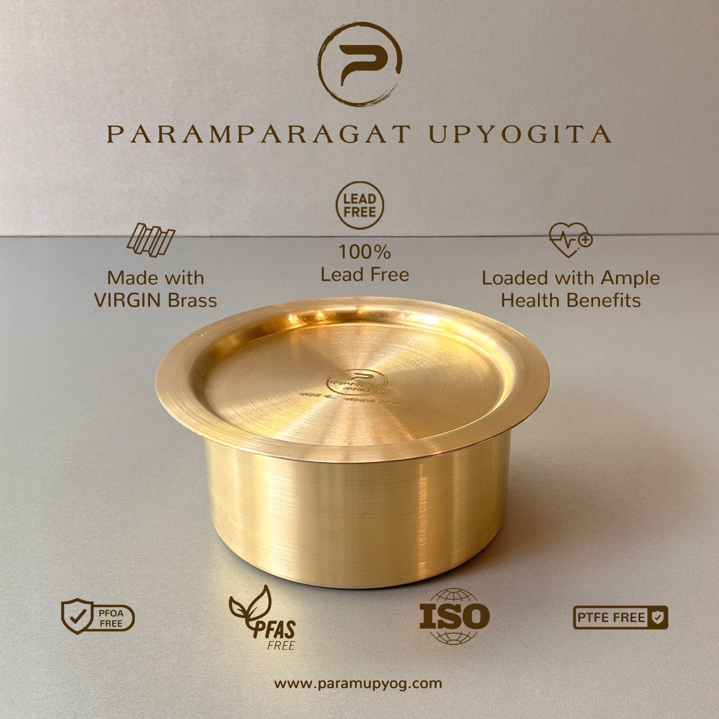 Paramparagat Upyogita Chaitanya Brass Tope (Bhagona) 5.5Ltr. With Lid