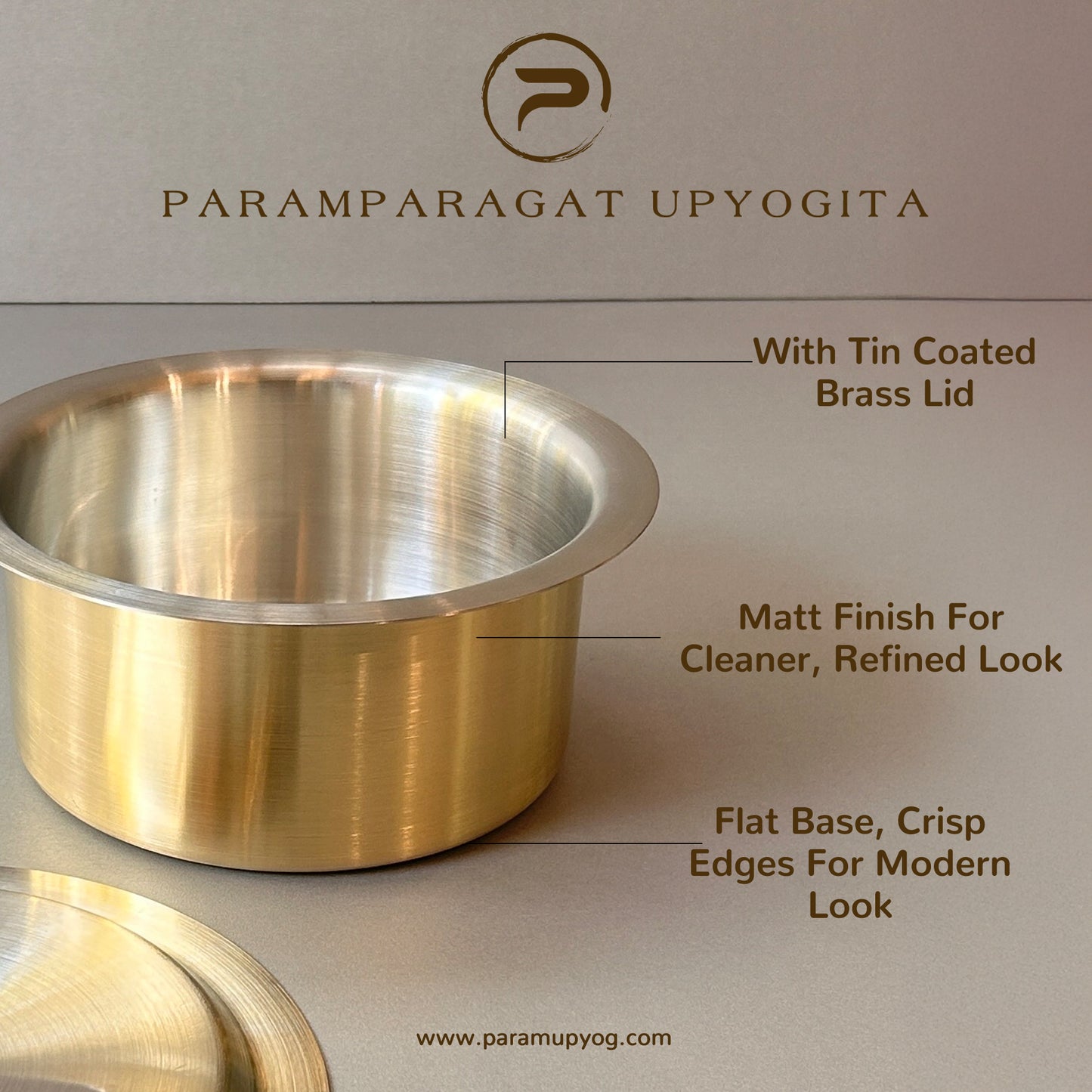 Paramparagat Upyogita Chaitanya Brass Tope (Bhagona) 5.5Ltr. With Lid