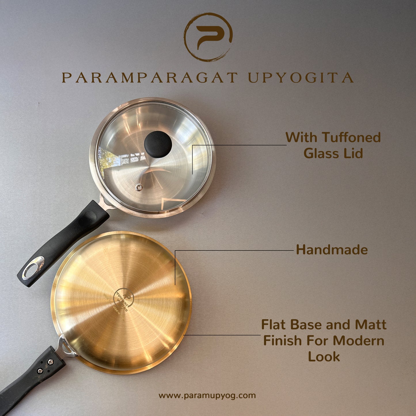 Paramparagat Upyogita Chaitanya Brass Frying Pan 1.5 Liters