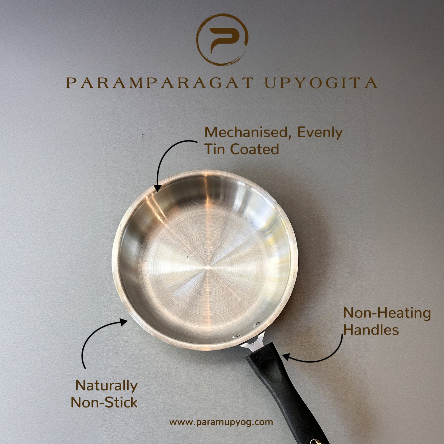 Paramparagat Upyogita Chaitanya Brass Frying Pan 1.5 Liters
