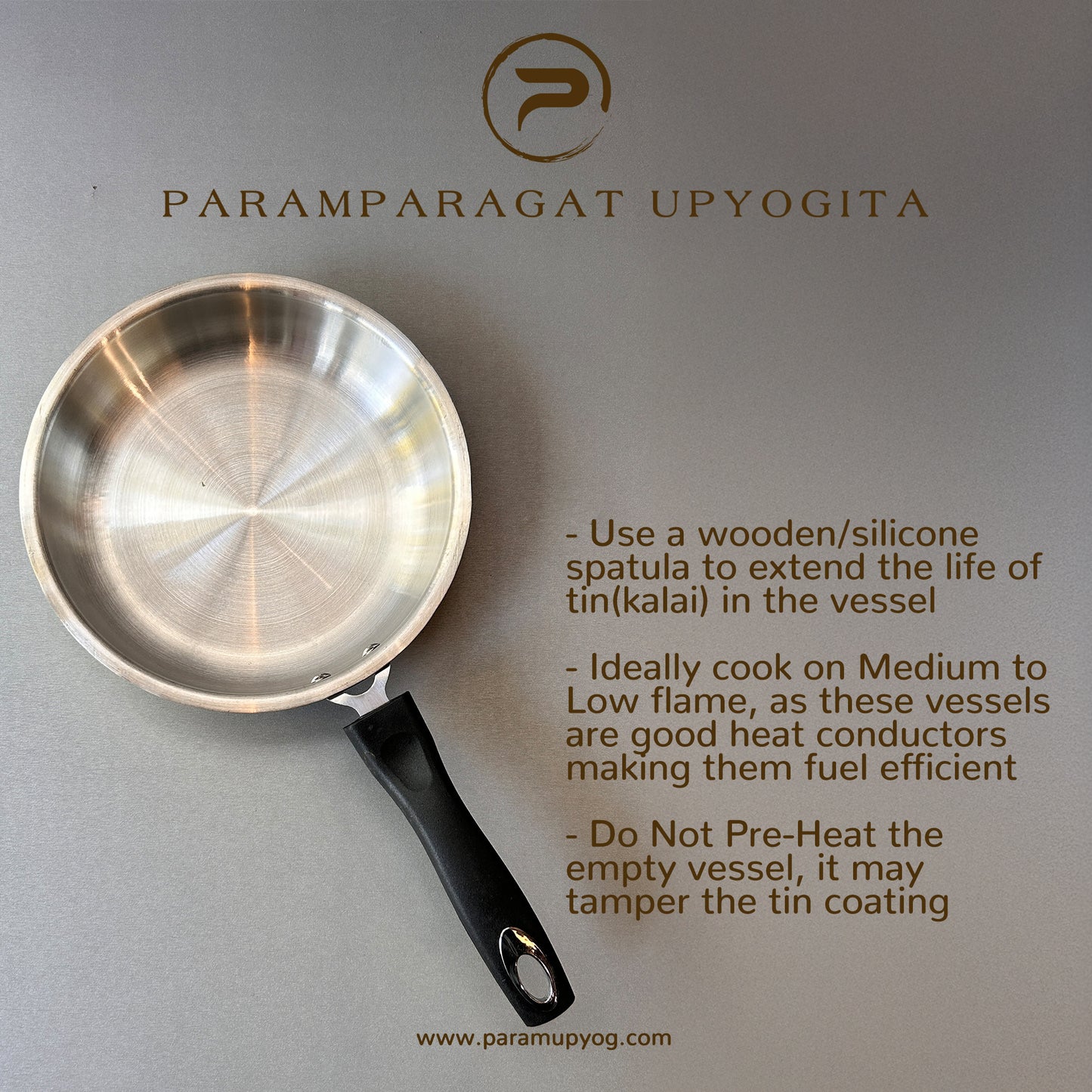 Paramparagat Upyogita Chaitanya Brass Frying Pan 1.5 Liters