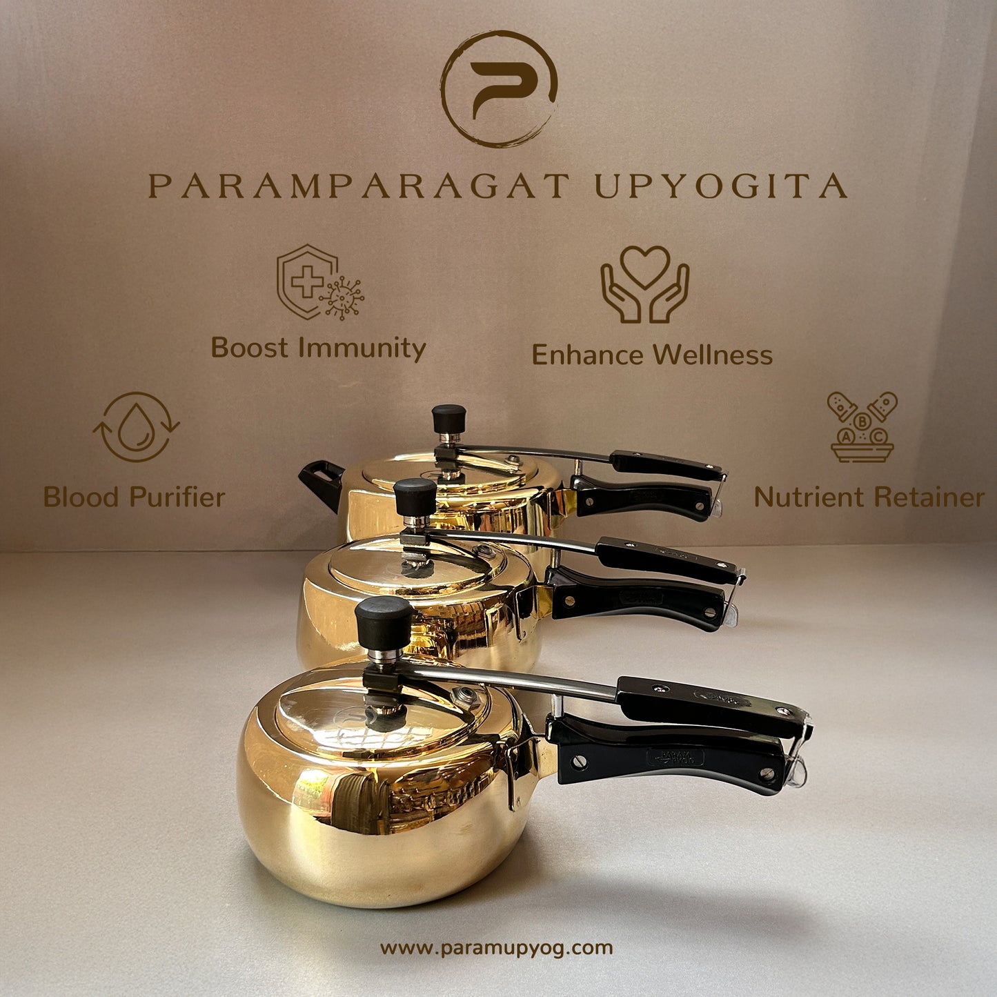 Paramparagat Upyogita Chaitanya Anant Brass Pressure Cooker 3 Liters