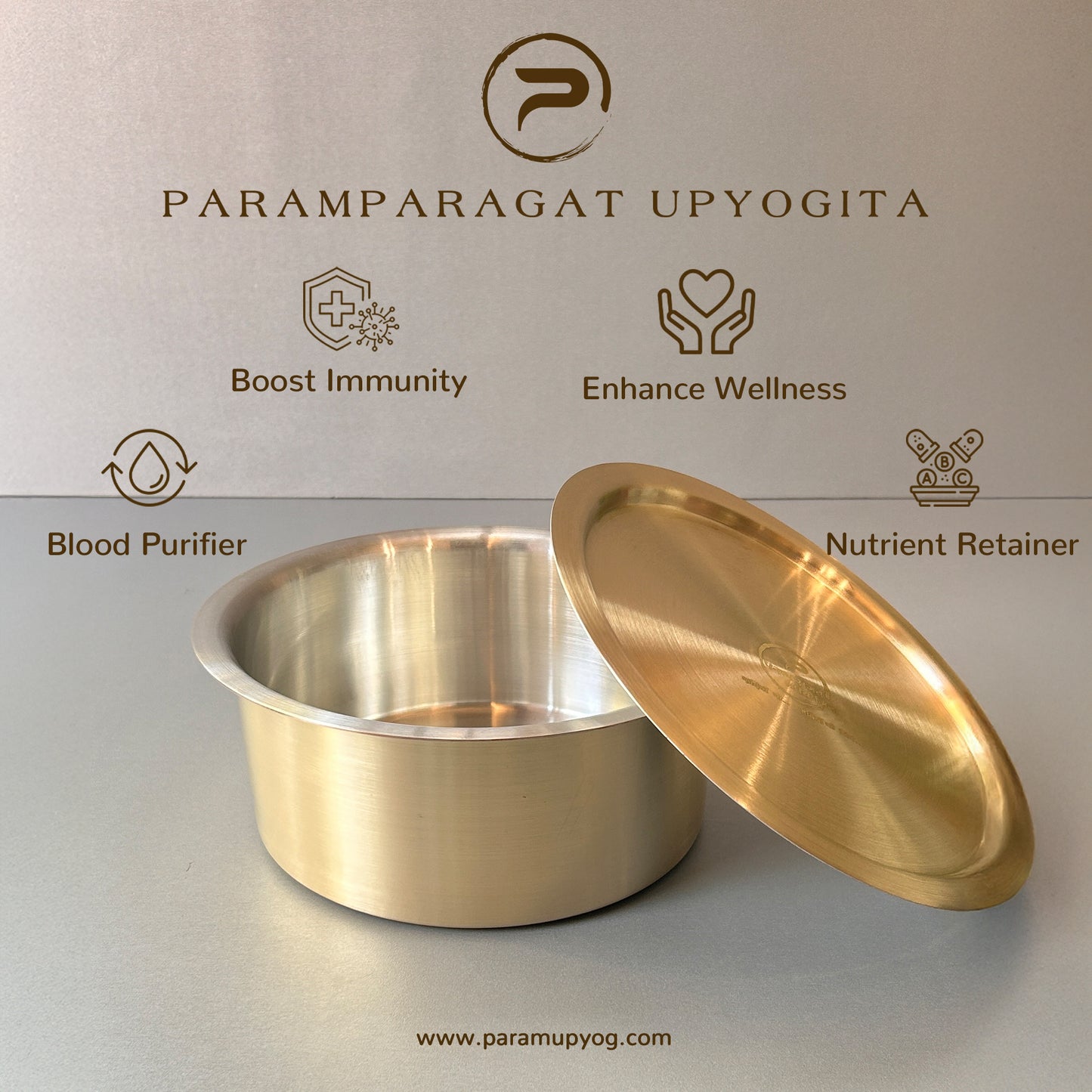 Paramparagat Upyogita Chaitanya Brass Tope (Bhagona) 5.5Ltr. With Lid