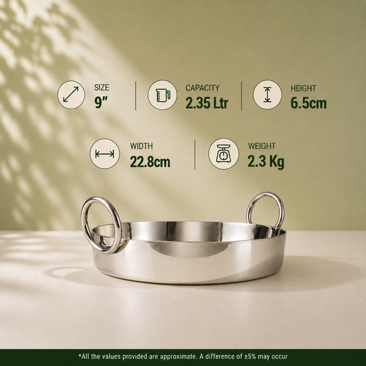 Param Upyog SS Jalebi/Ghewar Kadhai/Tai 9” (Small)