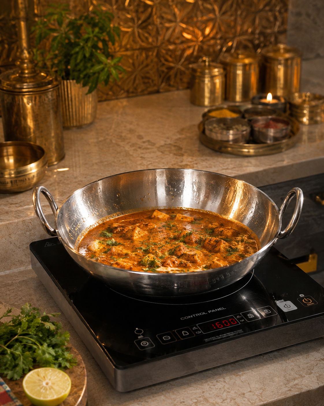 Stainless Steel Induction Deep Kadhai 2.25 Litres - 10"