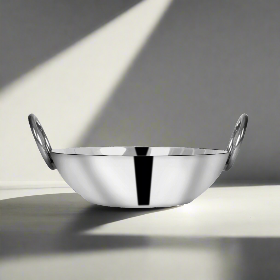 Stainless Steel Induction Deep Kadhai 1.25 Litres - 9"
