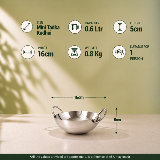 Param Upyog Stainless Steel Deep Kadhai - Mini Size