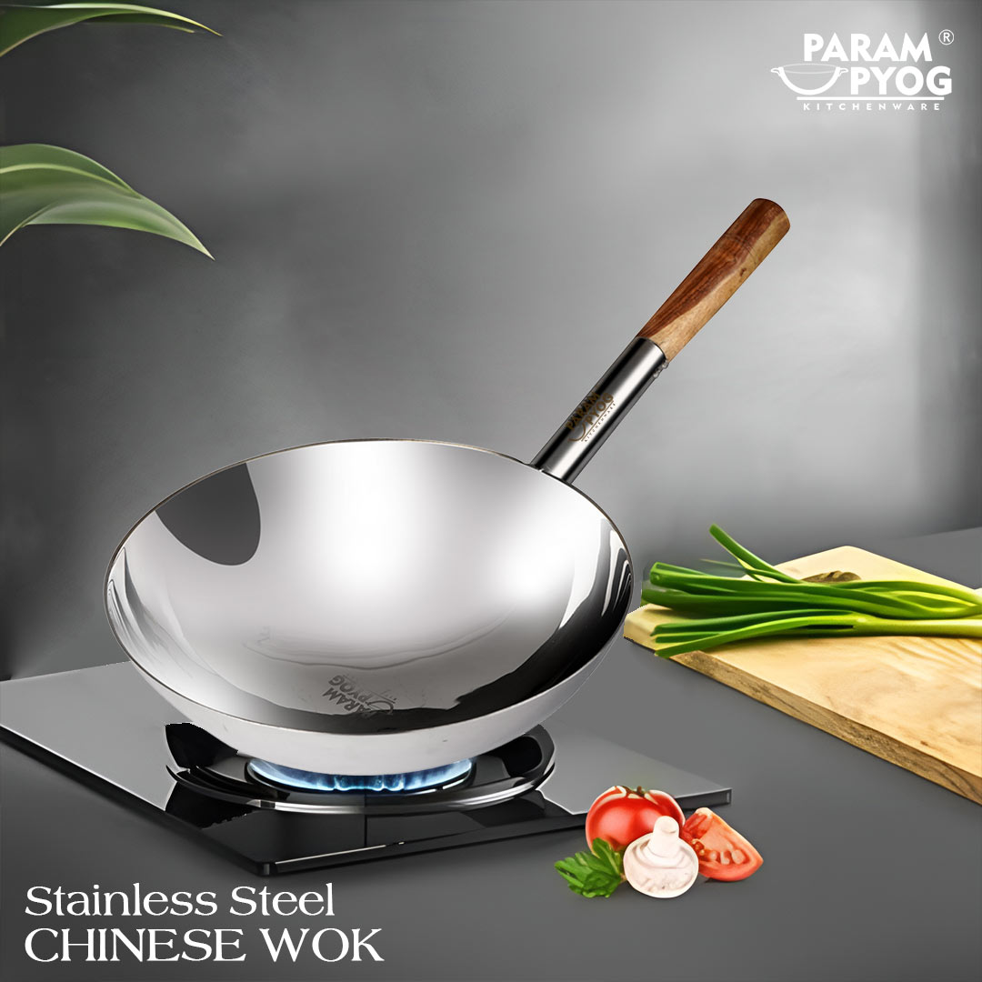 stainless steel chinese wok kadhai chowmein chowmien kadhai