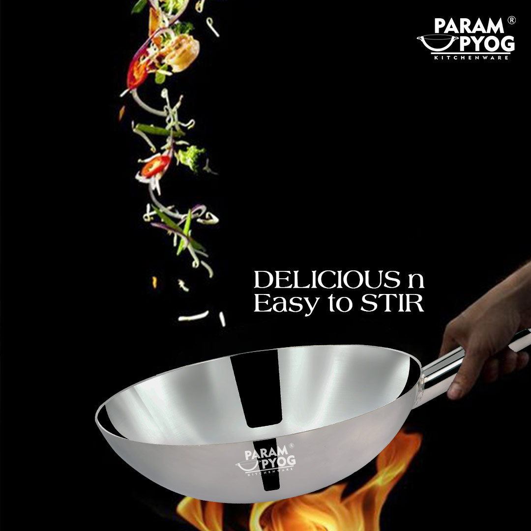 stainless steel chinese wok kadhai chowmein chowmien kadhai