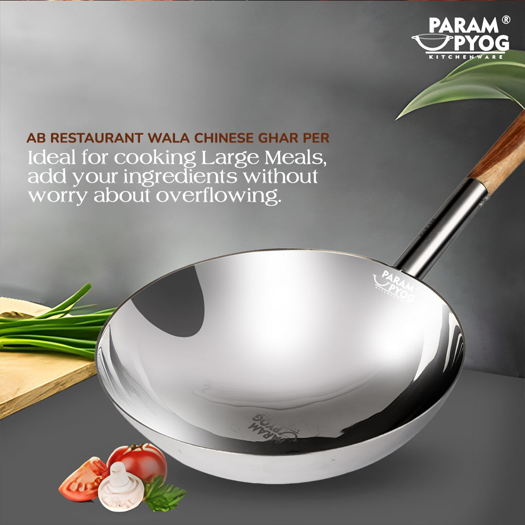 stainless steel chinese wok kadhai chowmein chowmien kadhai