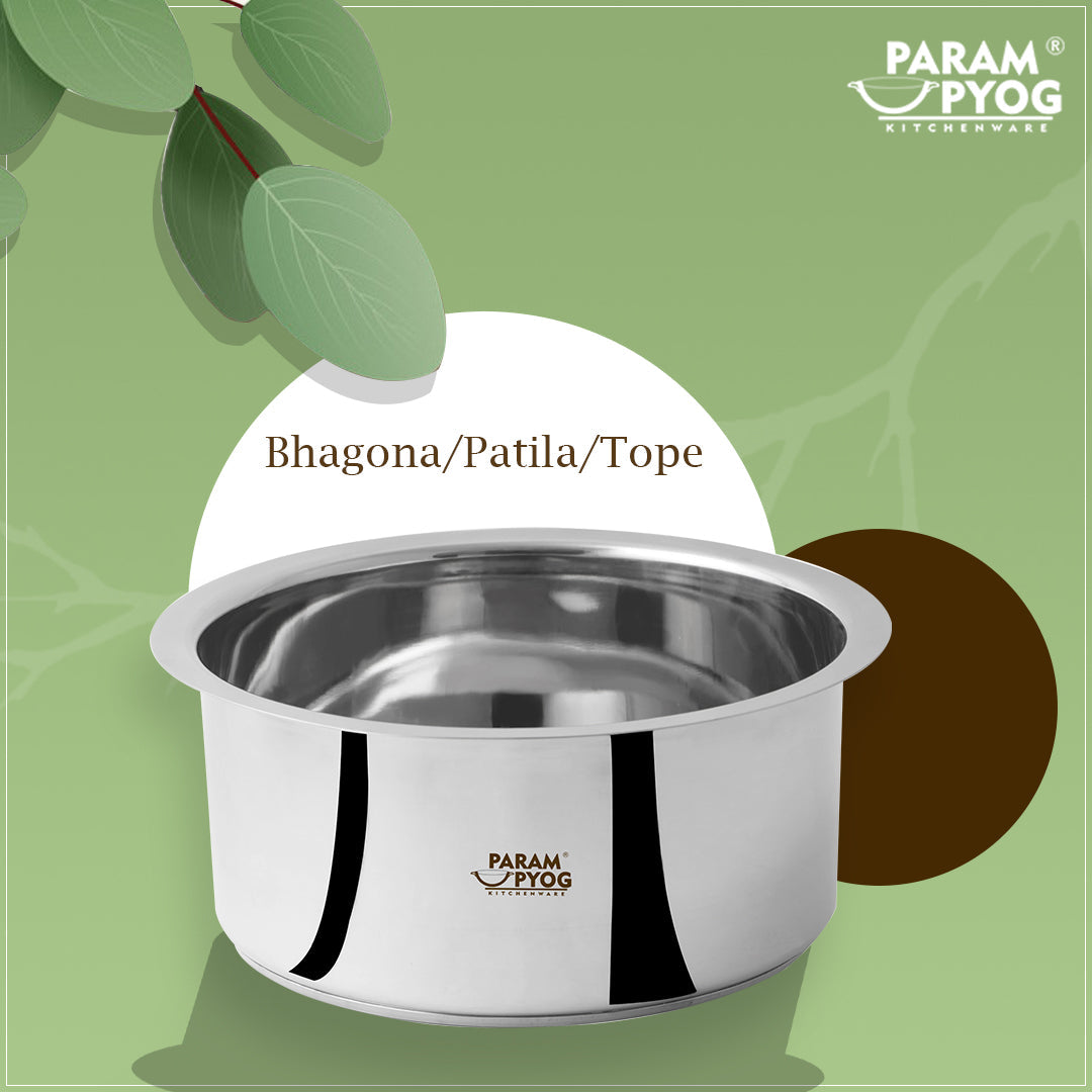 Param Upyog - 2 Liters SS Plain Bhagona/Patila/Tope