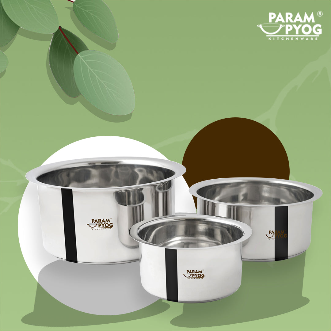 Param Upyog - 3 Liters SS Induction Bhagona/Patila/Tope