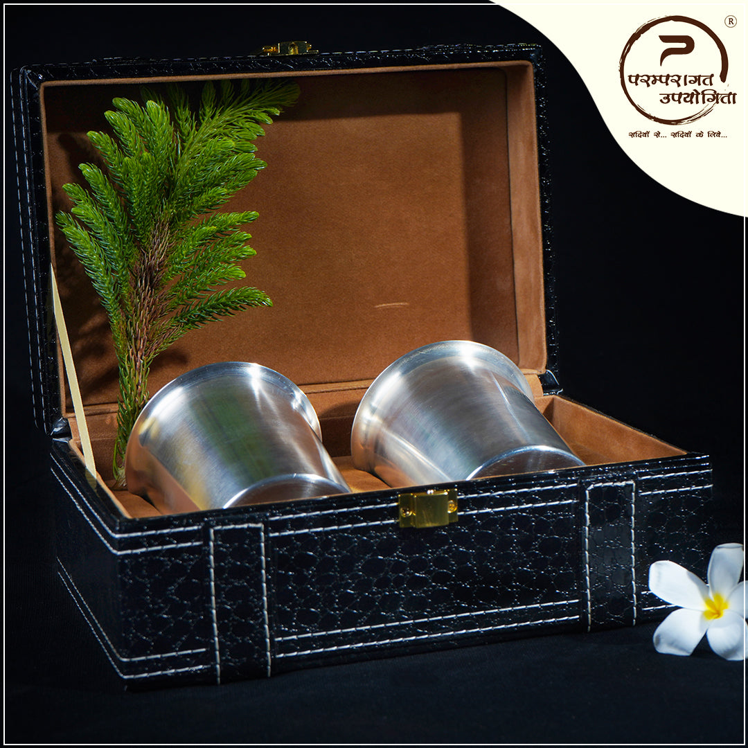 Paramparagat Upyogita Rajsi Twin Glass Set