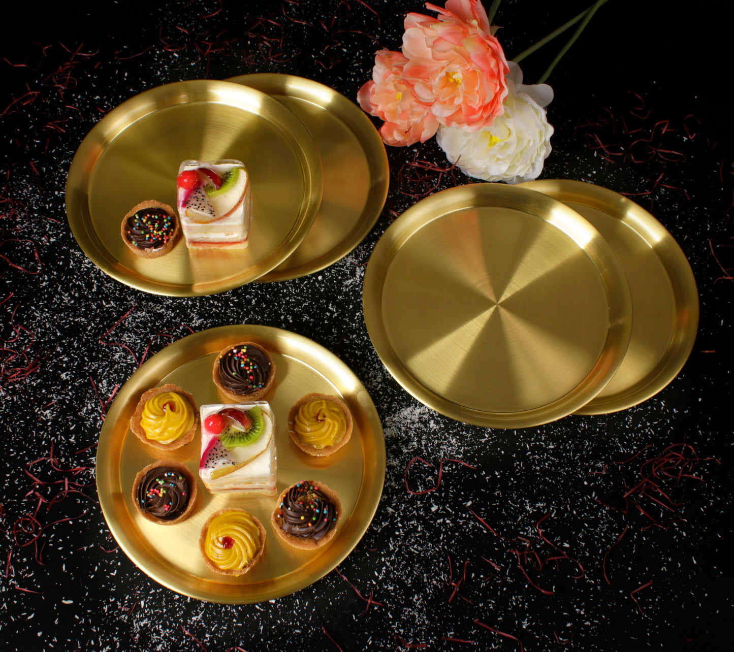 Paramparagat Upyogita Swarna Devyani 7" Brass Dessert Plates