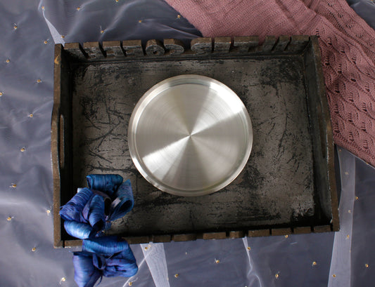 പരംപരാഗത് ഉപയോഗിത ദേവം മഹാറാണി പിച്ചള 9" ടിൻ കോട്ടിംഗോടുകൂടിയ സ്നാക്സ് പ്ലേറ്റുകൾ (കലായി)