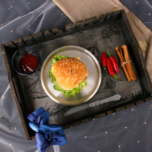 പരംപരാഗത് ഉപയോഗിത ദേവം മഹാറാണി പിച്ചള 9" ടിൻ കോട്ടിംഗോടുകൂടിയ സ്നാക്സ് പ്ലേറ്റുകൾ (കലായി)