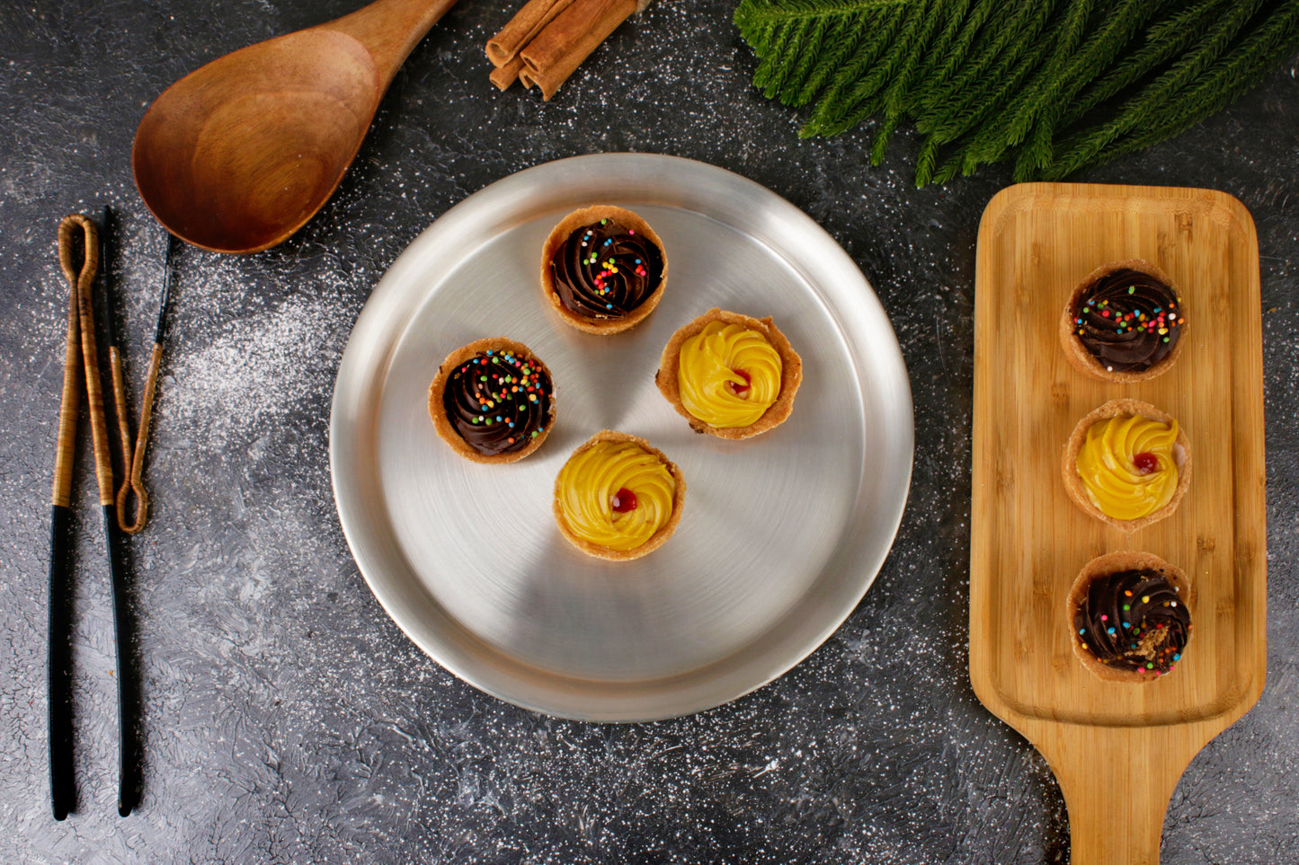 Paramparagat Upyogita Devam Devyani Brass 7" Dessert Plate Set with Tin Coating (Kalai)