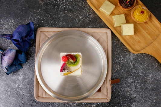 Paramparagat Upyogita Devam Maharani 7" Brass Dessert Plates with Tin Coating (Kalai)