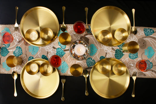 Paramparagat Upyogita Swarna Devyani 11" Brass Dinner Set
