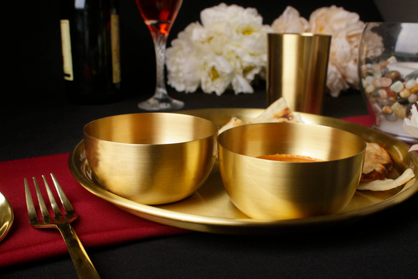 Paramparagat Upyogita Swarna Devyani 11" Brass Dinner Set