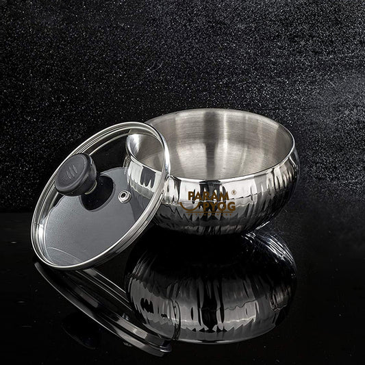 Param Upyog SS Double Wall Serving Bowl with Lid (Set Of 2)