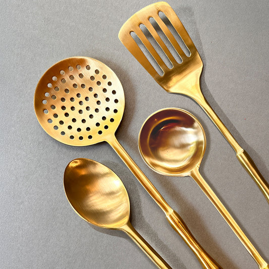 Paramparagat Upyogita Brass Kitchenmate Essential Ladles (Set of 4)