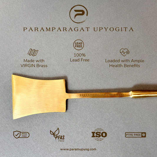 Paramparagat Upyogita Brass Flat Spatula / Turner