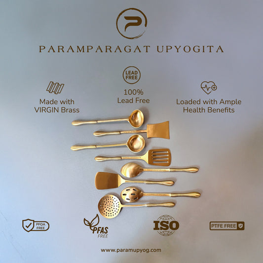 Paramparagat Upyogita Brass Kitchenmate DIne and Cook Set (Set of 8)