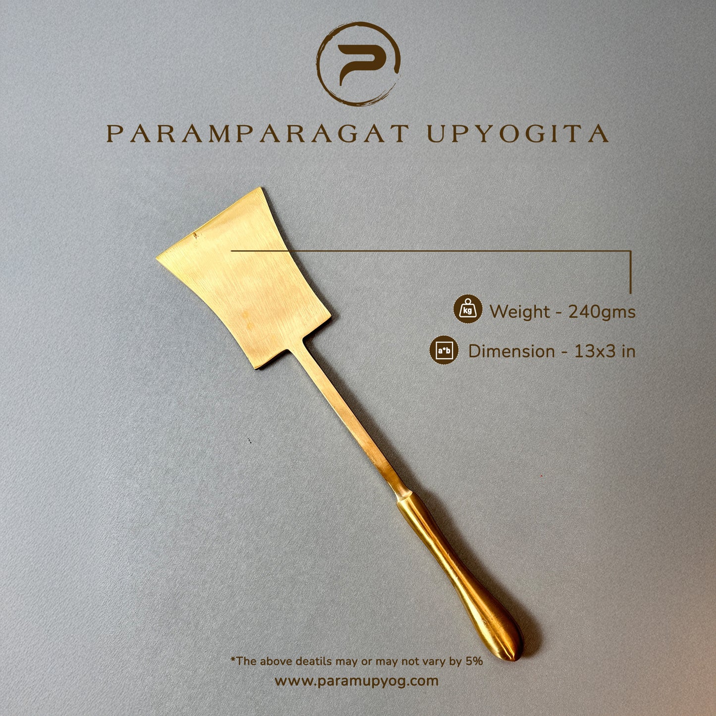 Paramparagat Upyogita Brass Flat Spatula / Turner