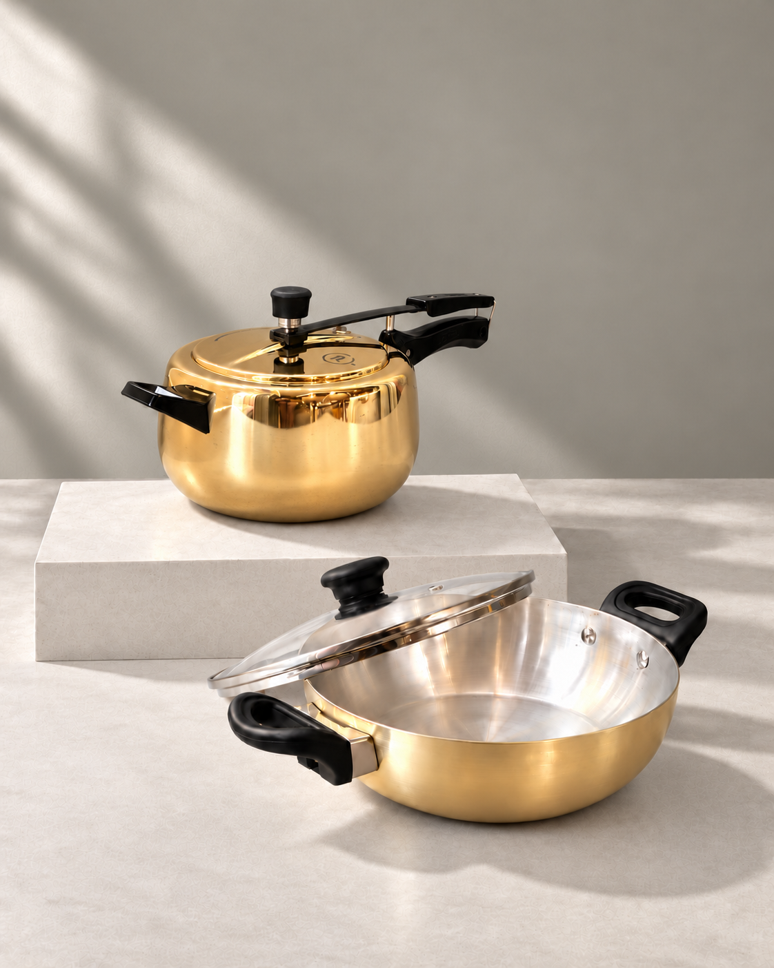 Brass Cooker & Flat Bottom Kadhai