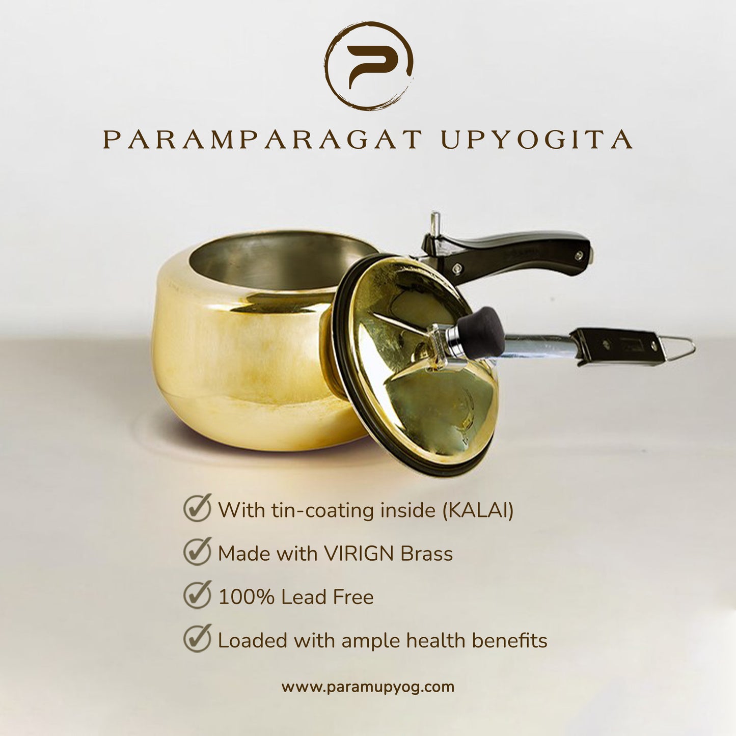 Paramparagat Upyogita Chaitanya Anant Brass Pressure Cooker 2 Liters