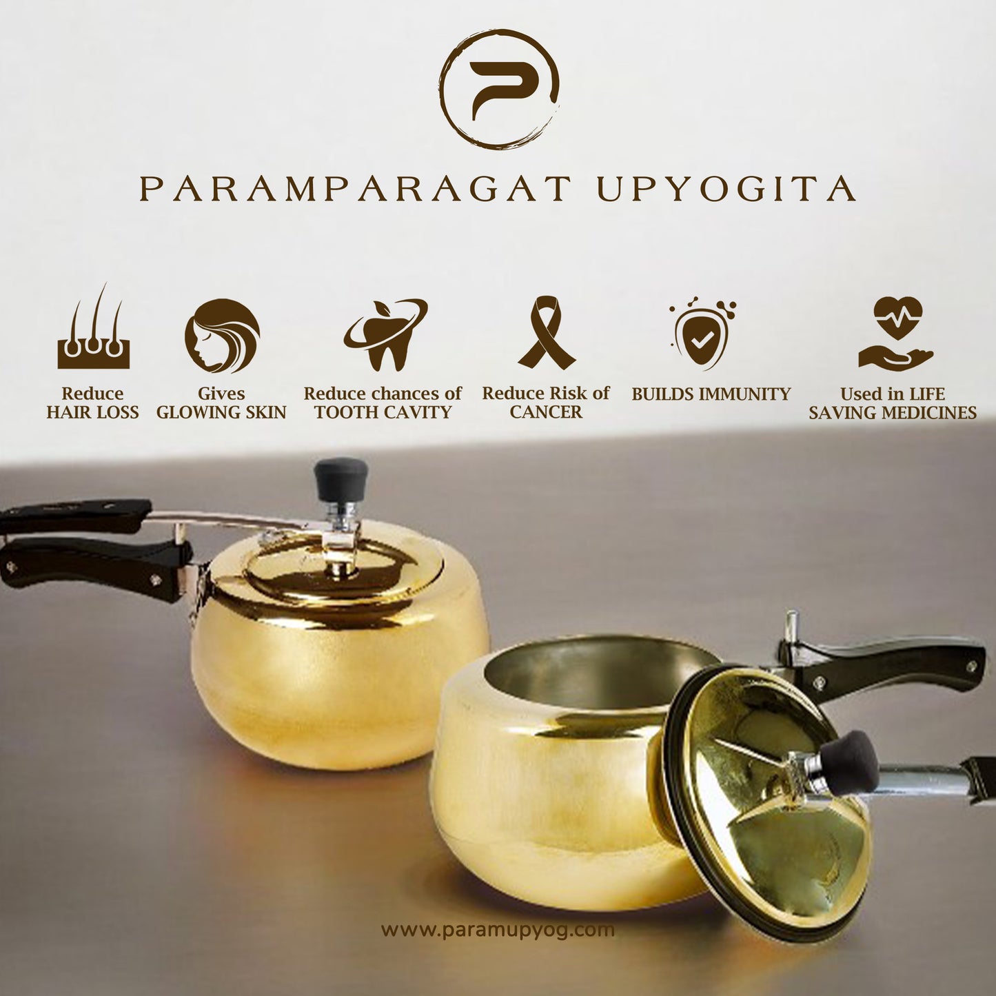 Paramparagat Upyogita Chaitanya Anant Brass Pressure Cooker 2 Liters