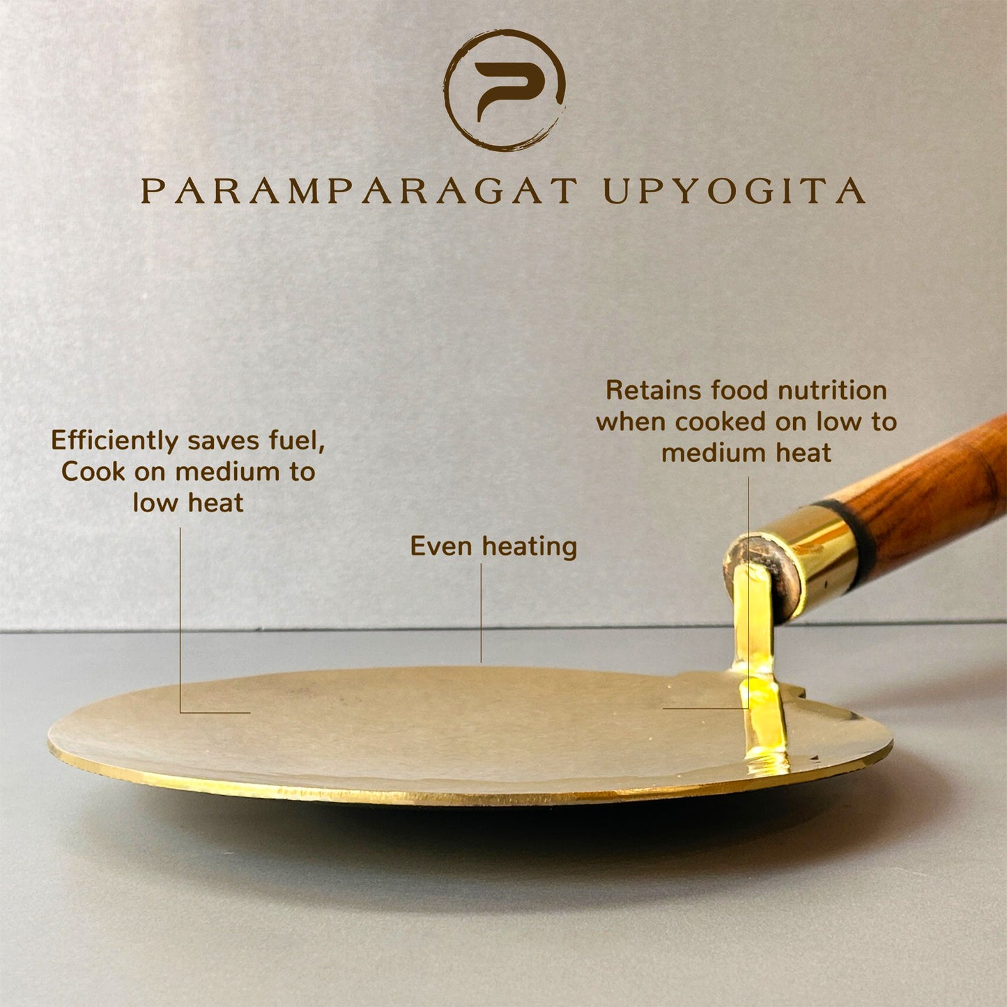 Paramparagat Upyogita Heavy Brass Tawa 9"