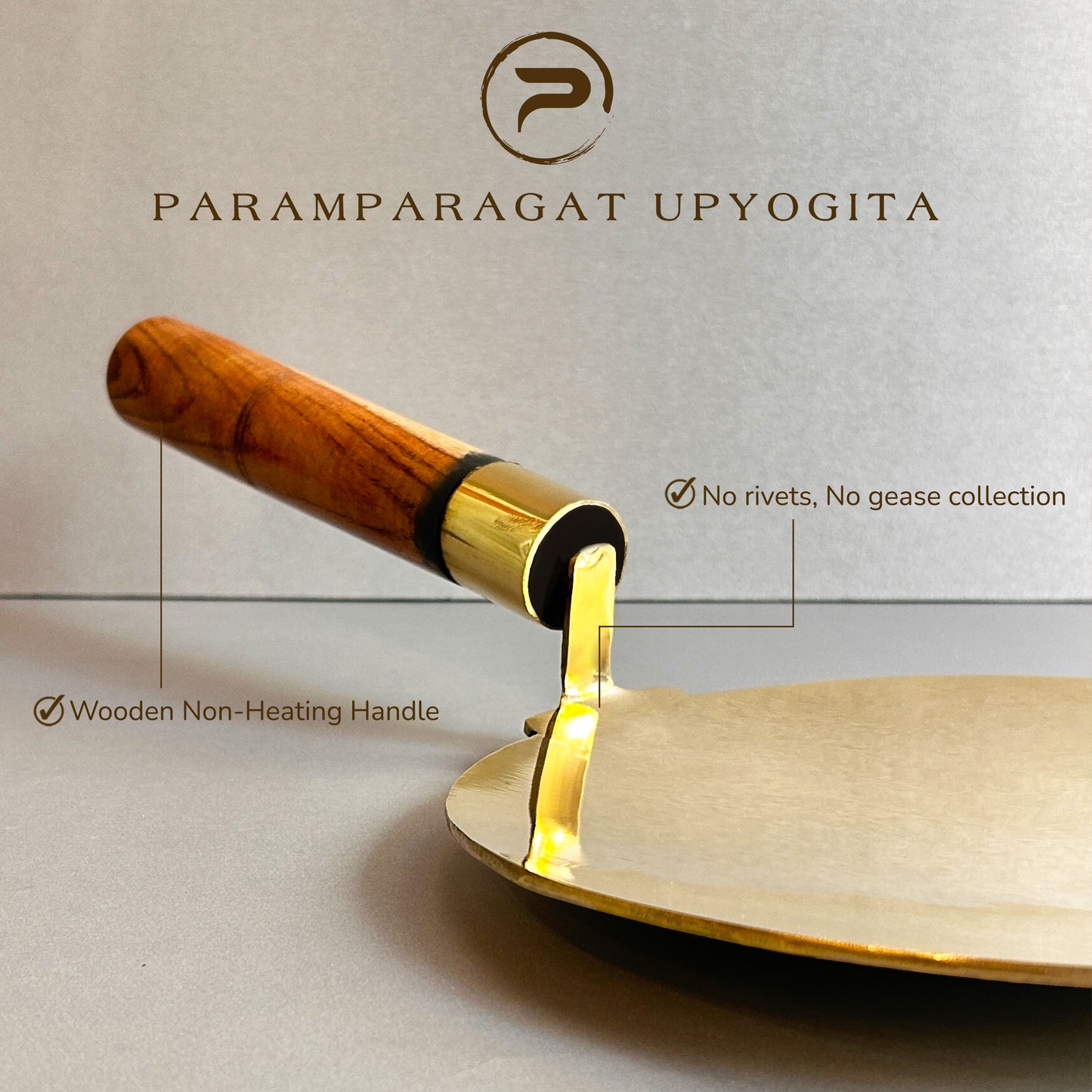 Paramparagat Upyogita Heavy Brass Tawa 9"