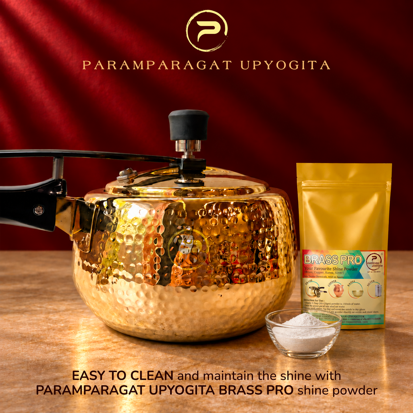 Paramparagat Upyogita Hammered Brass Cooker Handi – 2 Liters