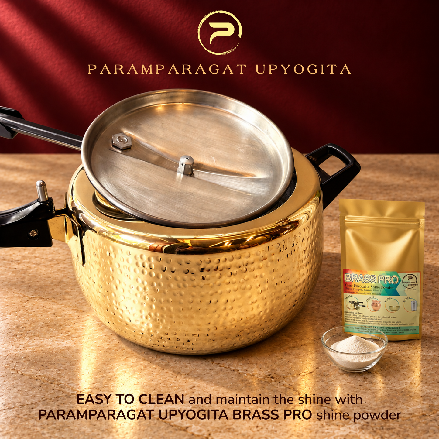 Paramparagat Upyogita Hammered Brass Cooker Handi – 5 Liters