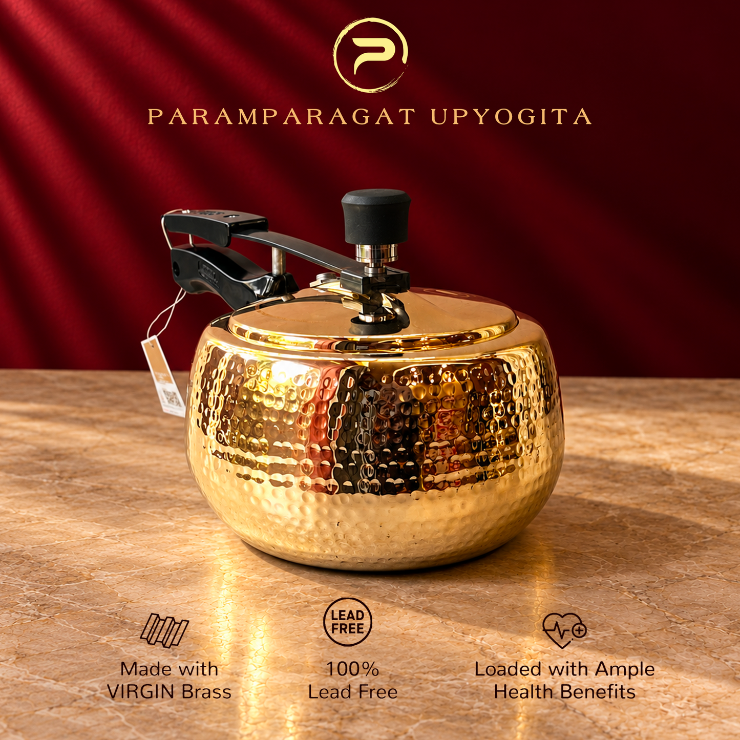Paramparagat Upyogita Hammered Brass Cooker Handi – 2 Liters