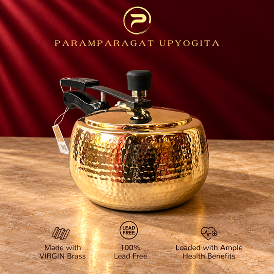 Paramparagat Upyogita Hammered Brass Cooker Handi – 3 Liters