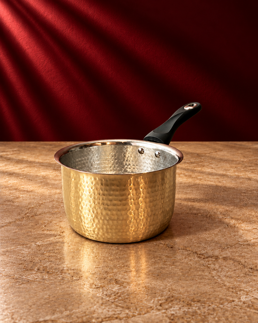 Paramparagat Upyogita Hammered Brass Saucepan – 1.5 Liters