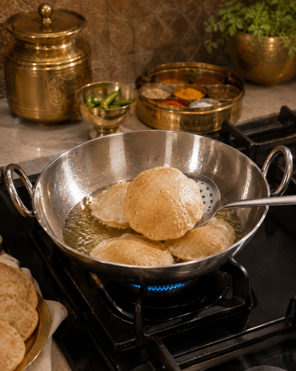 Stainless Steel Induction Deep Kadhai 2.25 Litres - 10"