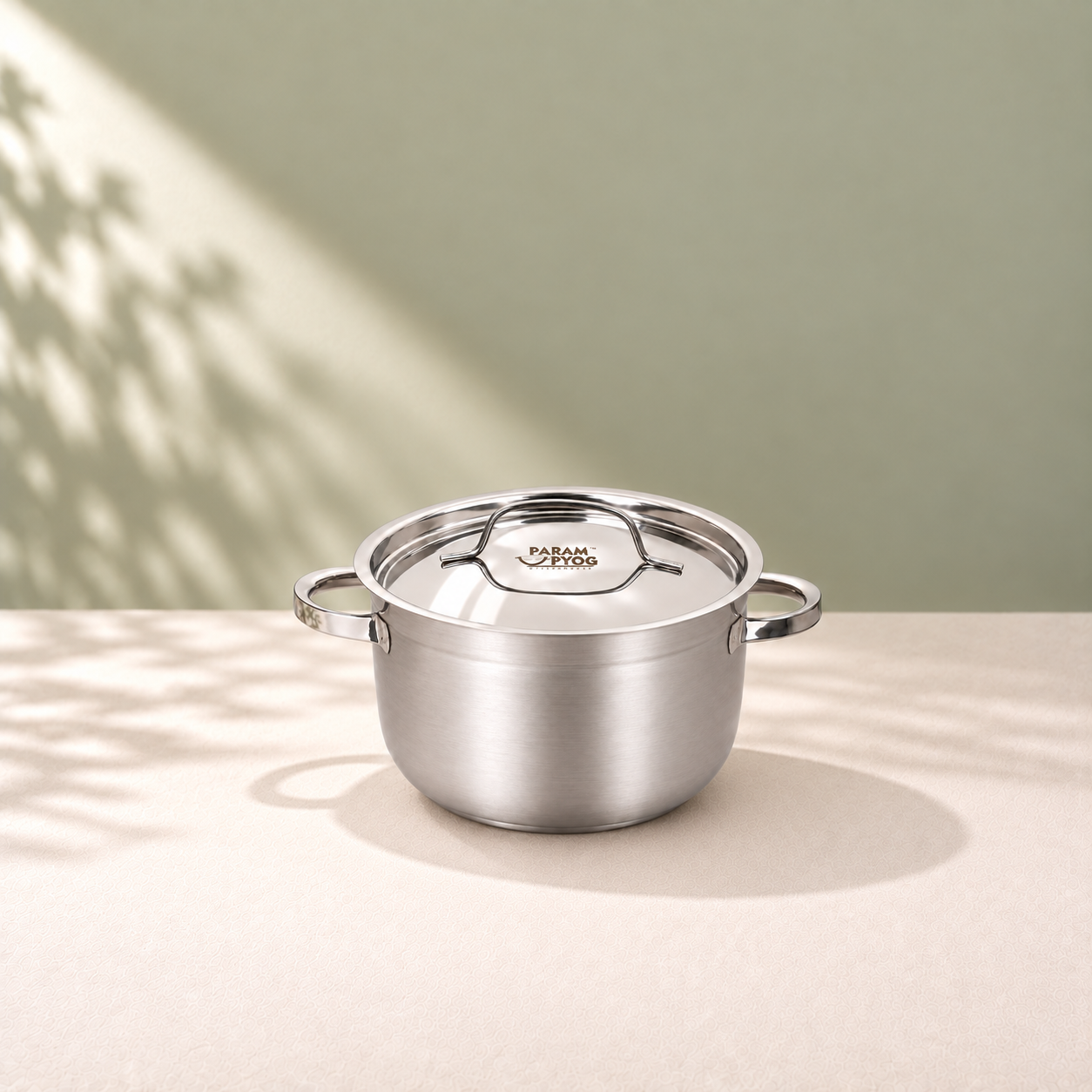 Param Upyog Stainless Steel Induction Biryani/Sambar Pot with Lid 1.5 Liters