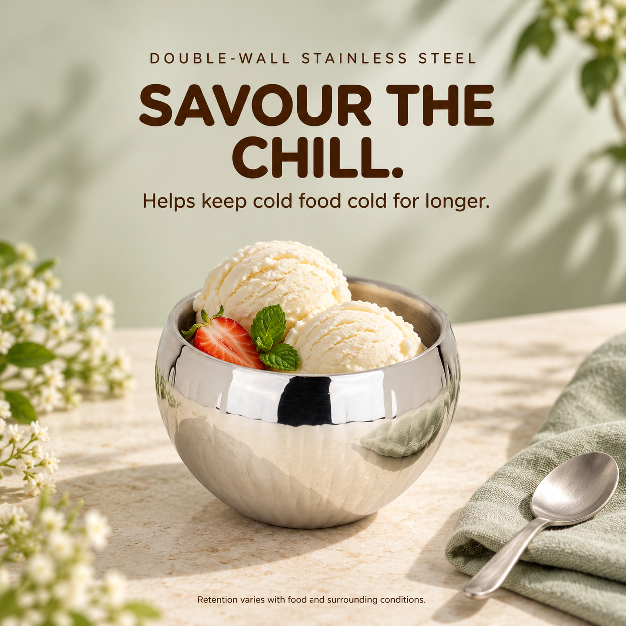 Param Upyog Stainless Steel Double Wall Dry Fruit Bowls – Set of 2