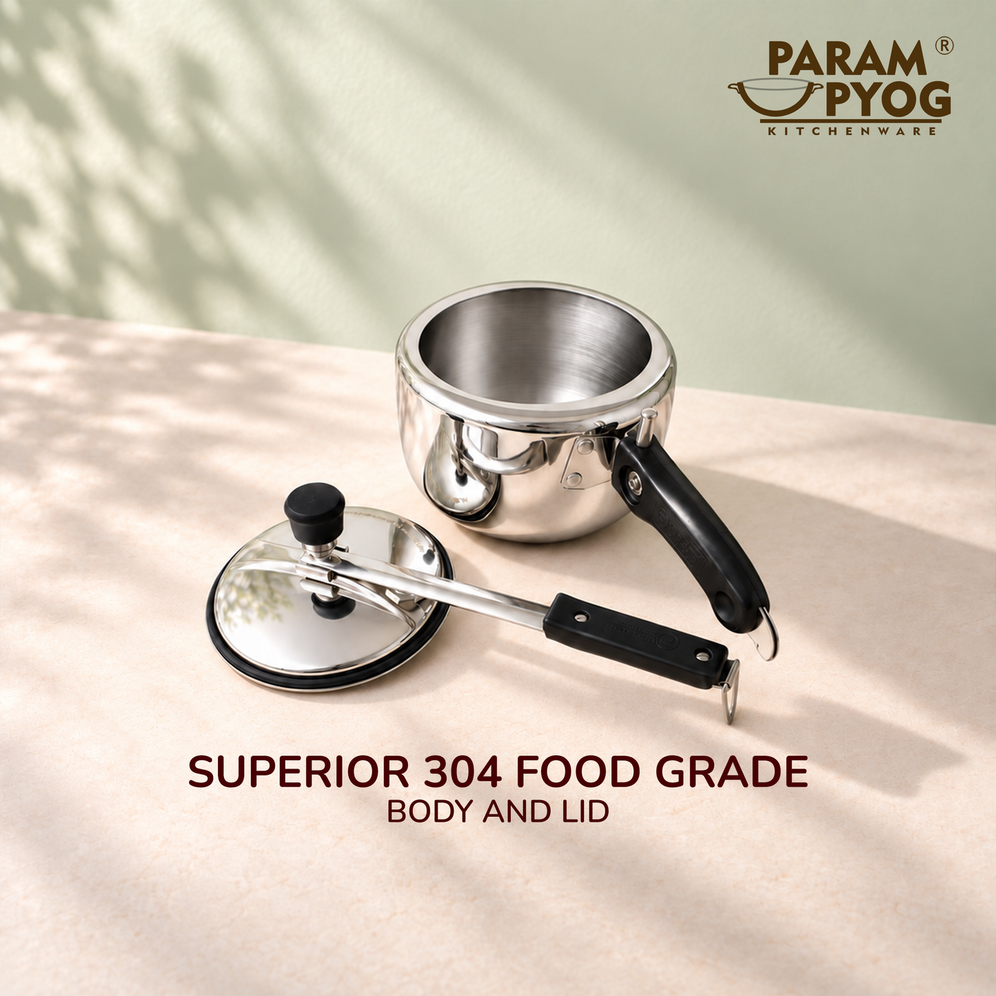Param Upyog Classic Stainless Steel Induction Pressure Cooker (3 liter)
