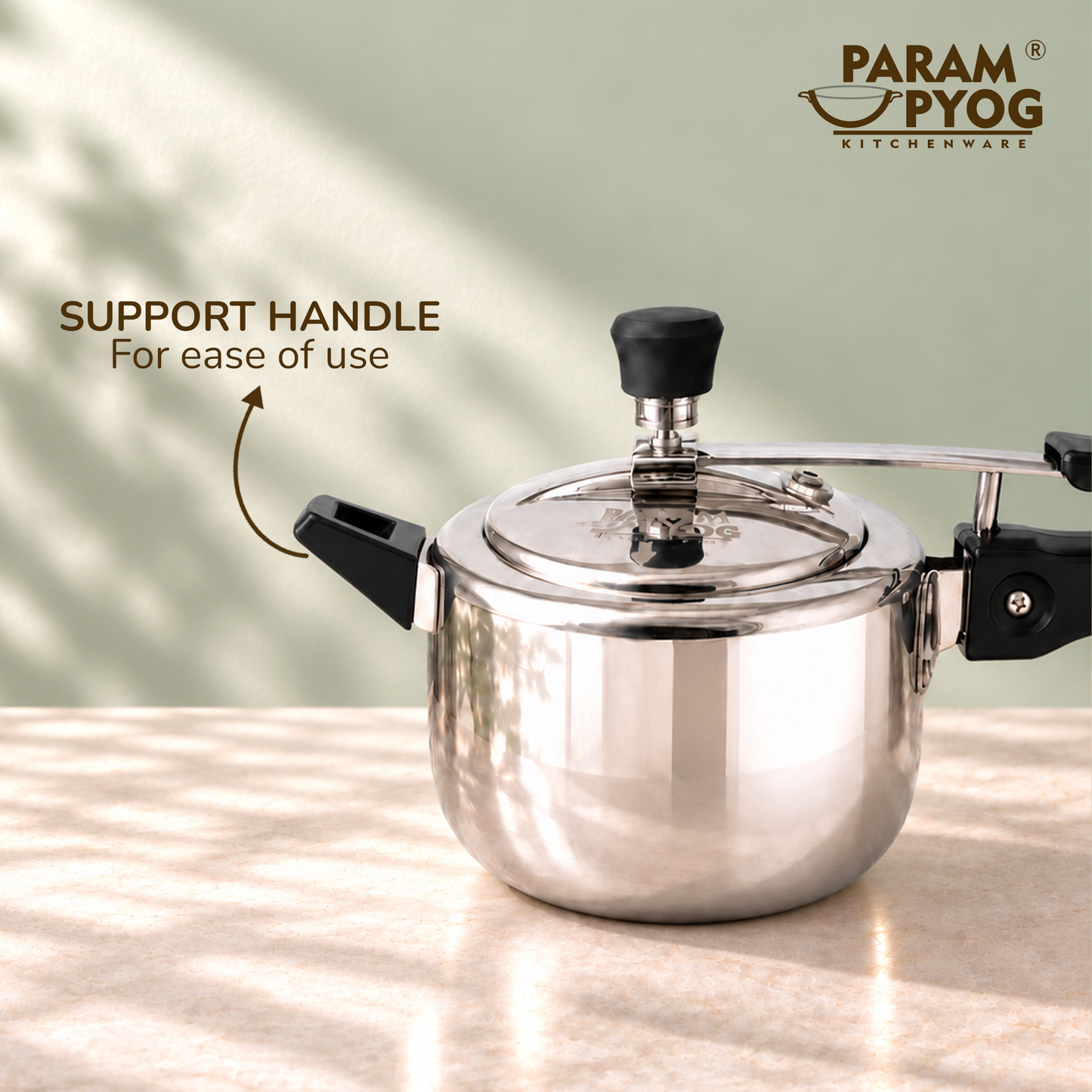 Param Upyog Classic Stainless Steel Induction Pressure Cooker - 6.5 liter